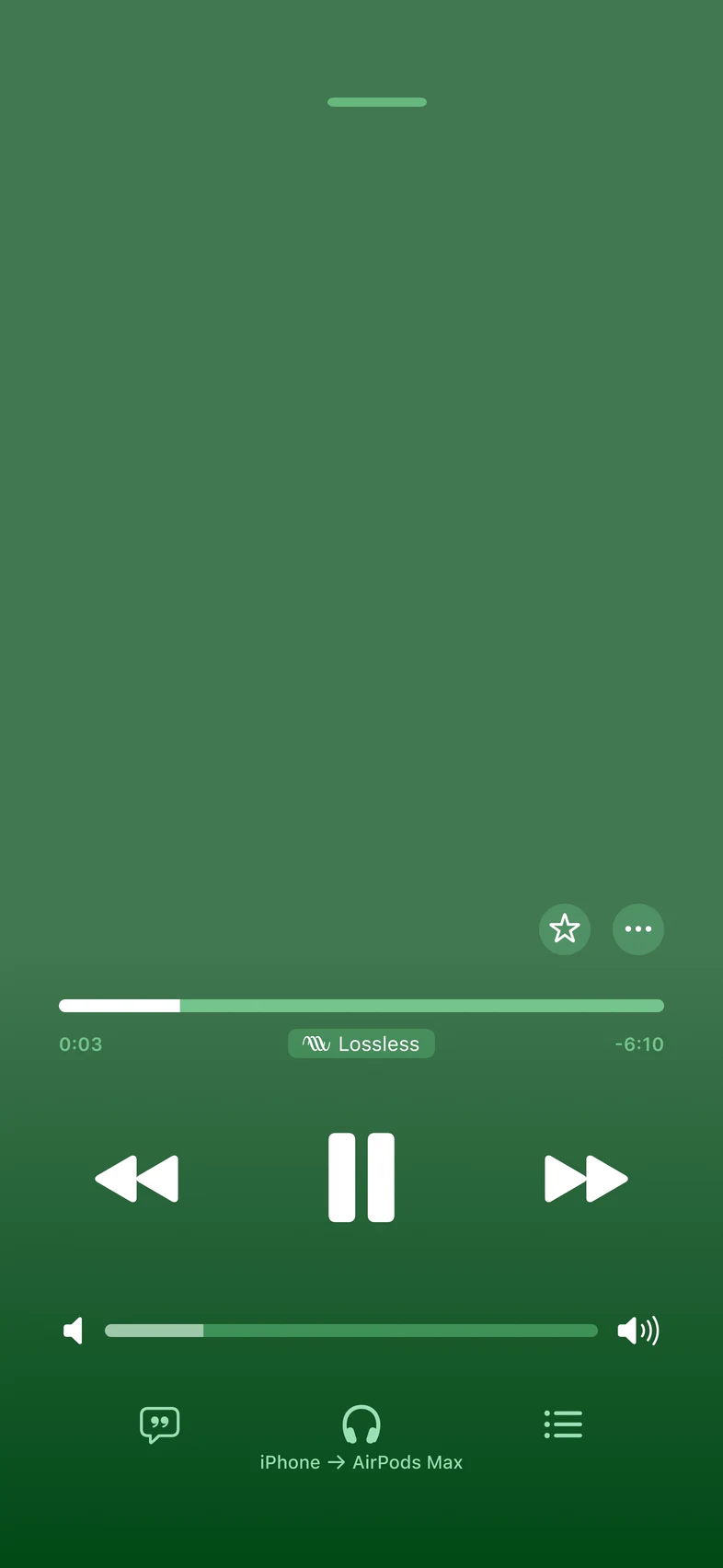 Marco de tarjeta de reproductor de música de iOS